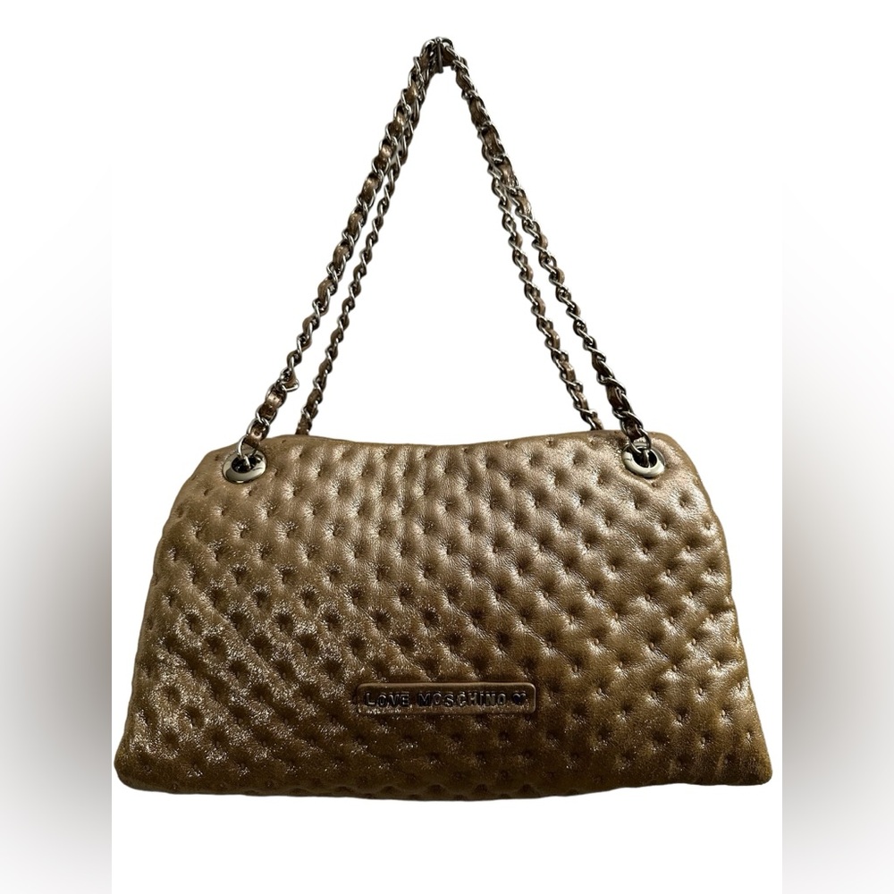 Love Moschino Metallic Gold Shoulder Bag RARE Perfect for a Wedding Party